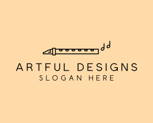 Minimalist Flute Instrument logo design