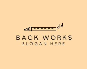 Minimalist Flute Instrument logo design