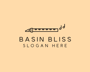 Minimalist Flute Instrument logo design