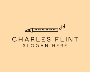 Minimalist Flute Instrument logo design