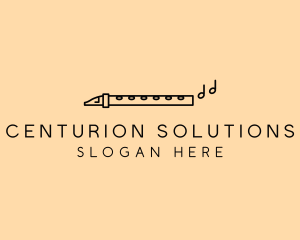 Minimalist Flute Instrument logo design