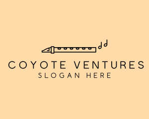 Minimalist Flute Instrument logo design