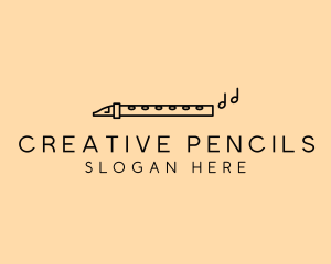 Minimalist Flute Instrument logo design