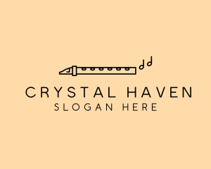 Minimalist Flute Instrument logo design