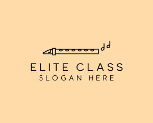 Minimalist Flute Instrument logo design