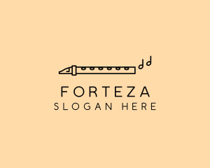 Minimalist Flute Instrument logo design