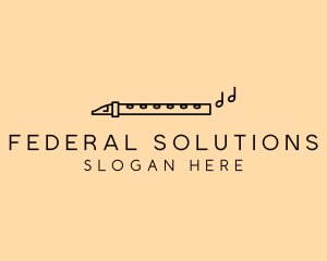 Minimalist Flute Instrument logo design