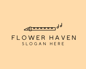 Minimalist Flute Instrument logo design