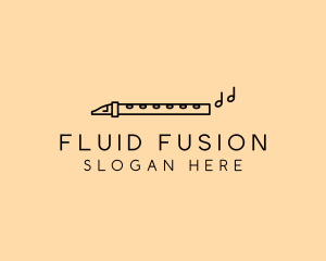 Minimalist Flute Instrument logo design