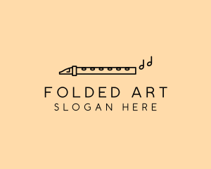 Minimalist Flute Instrument logo design