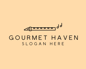 Minimalist Flute Instrument logo design