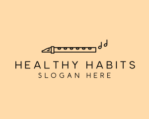 Minimalist Flute Instrument logo design