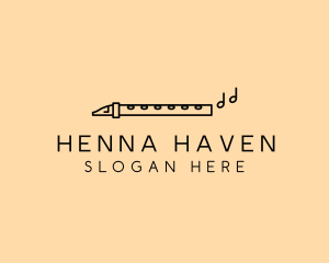 Minimalist Flute Instrument logo design