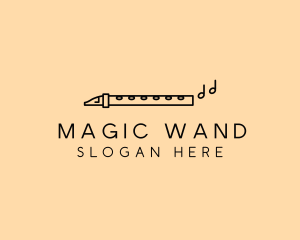 Minimalist Flute Instrument logo design