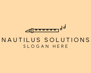 Minimalist Flute Instrument logo design