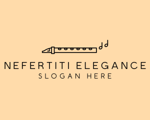 Minimalist Flute Instrument logo design