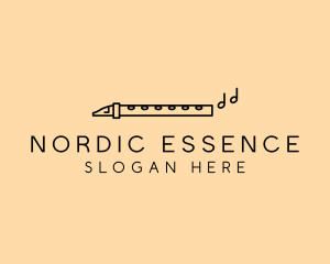 Minimalist Flute Instrument logo design