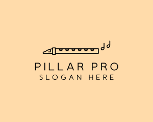 Minimalist Flute Instrument logo design