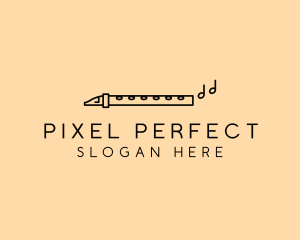 Minimalist Flute Instrument logo design