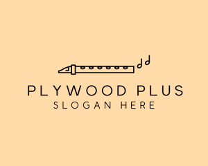 Minimalist Flute Instrument logo design