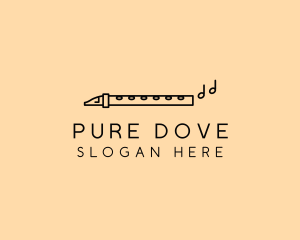 Minimalist Flute Instrument logo design