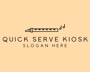 Minimalist Flute Instrument logo design