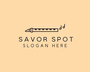 Minimalist Flute Instrument logo design