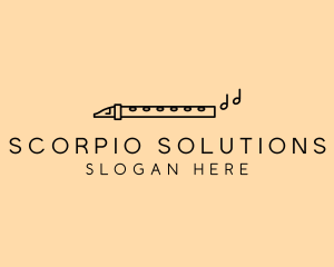 Minimalist Flute Instrument logo design