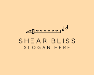 Minimalist Flute Instrument logo design