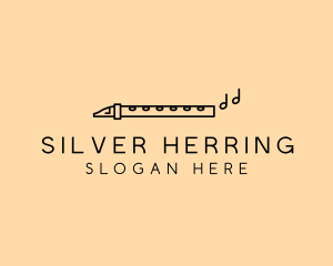 Minimalist Flute Instrument logo design