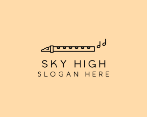 Minimalist Flute Instrument logo design