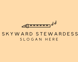 Minimalist Flute Instrument logo design