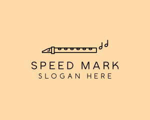 Minimalist Flute Instrument logo design