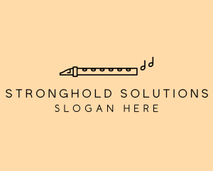 Minimalist Flute Instrument logo design