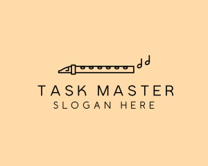 Minimalist Flute Instrument logo design