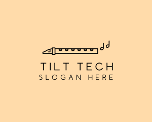 Minimalist Flute Instrument logo design