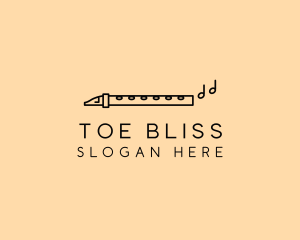 Minimalist Flute Instrument logo design