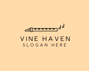 Minimalist Flute Instrument logo design