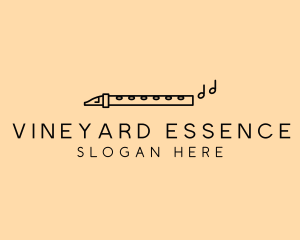 Minimalist Flute Instrument logo design