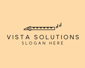 Minimalist Flute Instrument logo design