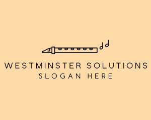 Minimalist Flute Instrument logo design