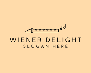 Minimalist Flute Instrument logo design