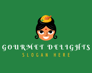 Indian Biryani Woman logo design