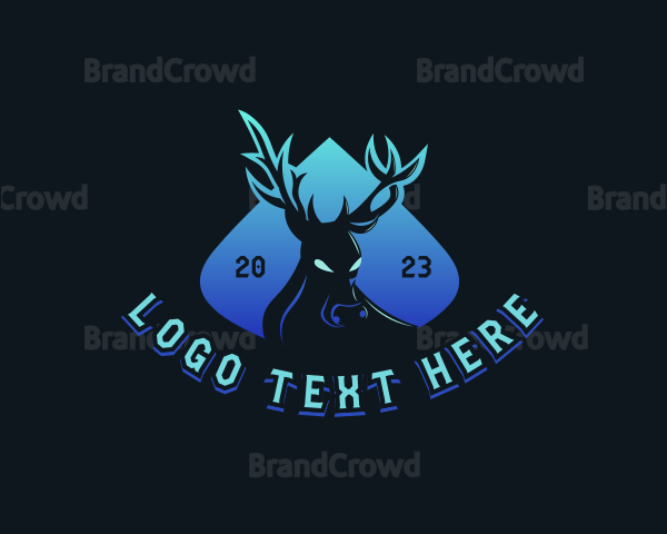 Angry Wild Deer Horns Logo