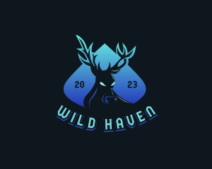 Angry Wild Deer Horns logo design