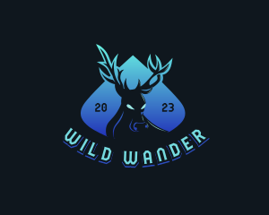 Angry Wild Deer Horns logo design