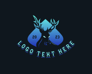 Gamer - Angry Wild Deer Horns logo design