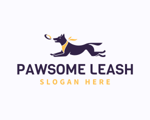 Frisbee Fetch Dog Play logo design