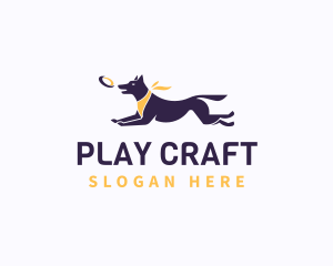 Frisbee Fetch Dog Play logo design