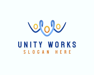 People Unity Teamwork logo design